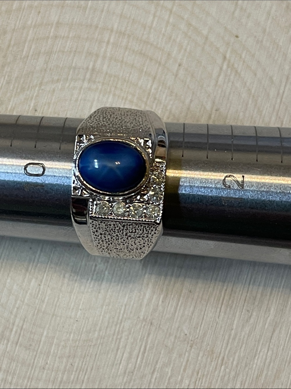 Men's 18KT H.G.E. Ring with BlueStar Sapphire CZ Accents size 11